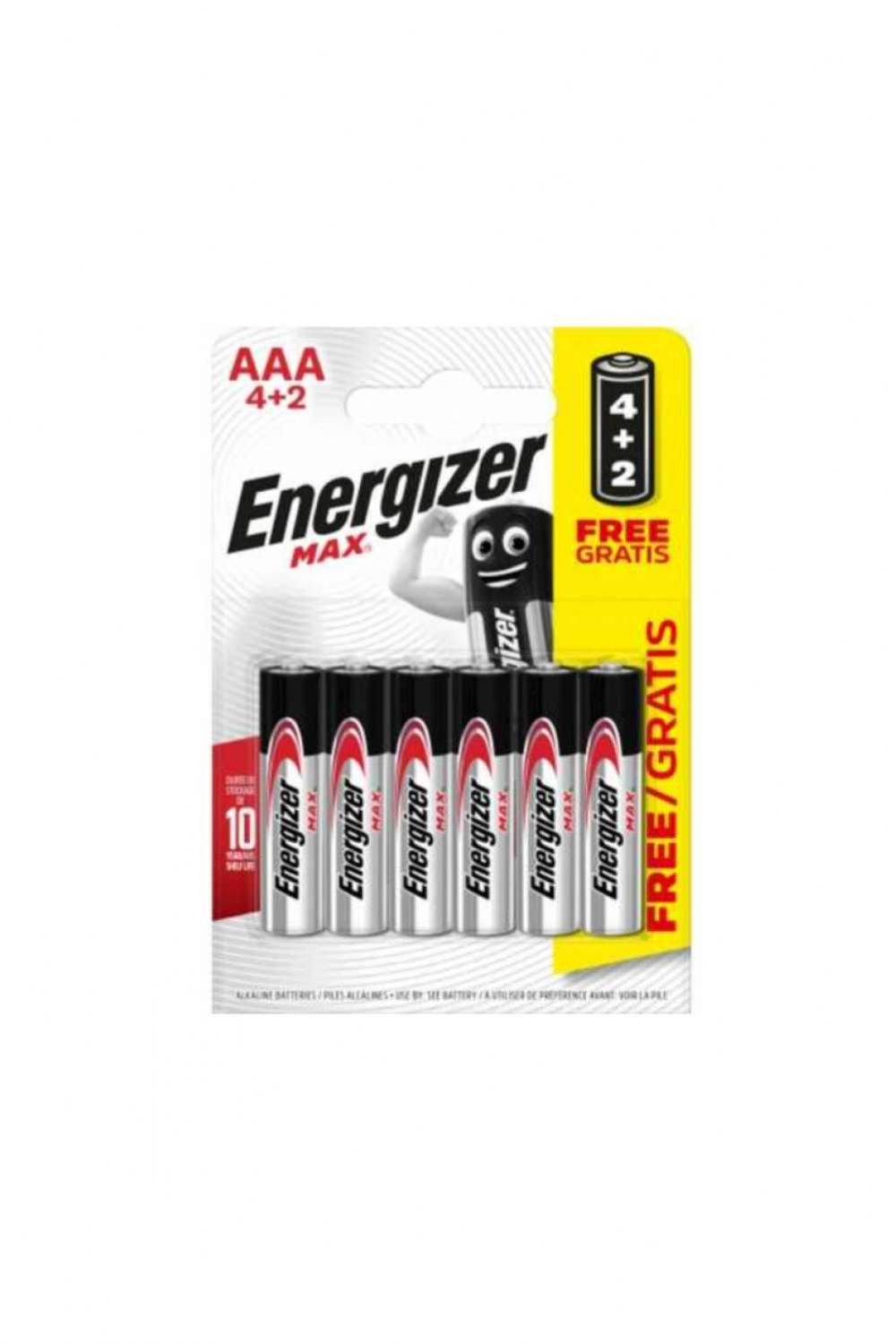 Energizer Max Alkaline AAA İnce Pil 4+2 AAA-LR03 ...